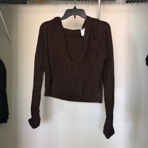 no boundaries brown sweater size large